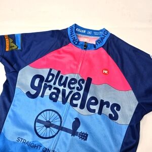 Hill Killer Women's Size Medium Bicycle Jersey Blues Gravelers Rare‎ Full Zip.